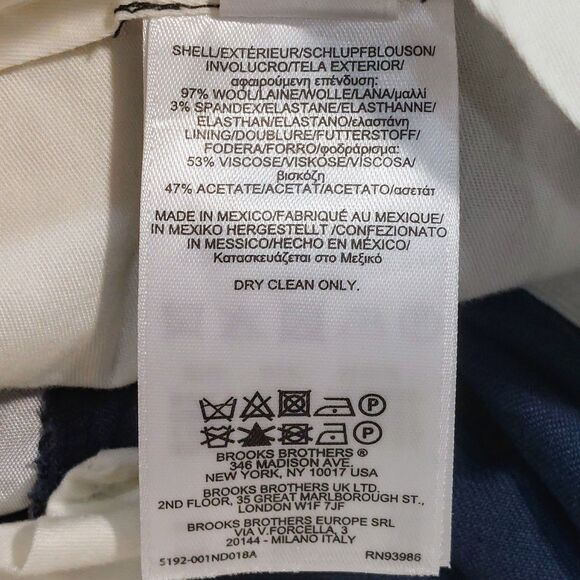 Brooks Brothers Regent Fit Men's 39X29.5  Wool Blend Dress Pant Blue Corporate - Picture 5 of 8